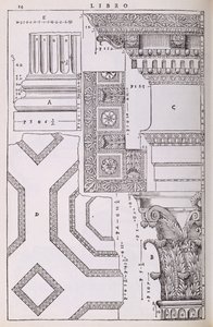 Diagramas relacionados con el Tempio di Marte Vendicatore, ilustración de una copia facsímil de 